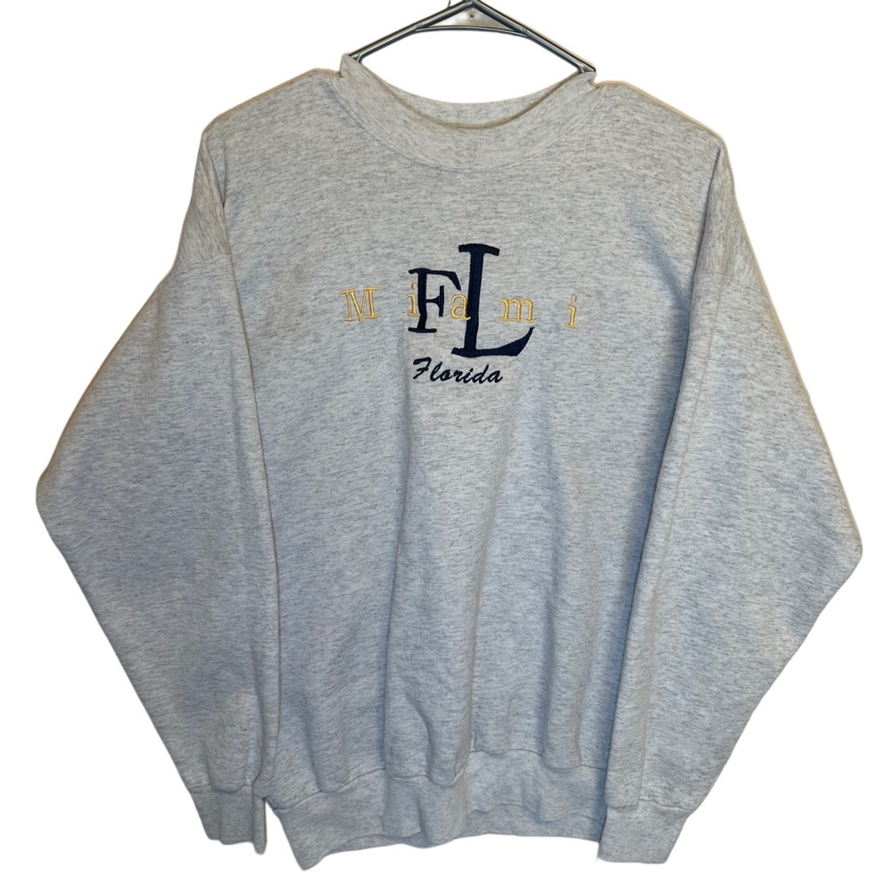 Vintage Hanes Gray Miami Florida Crewneck Sweater